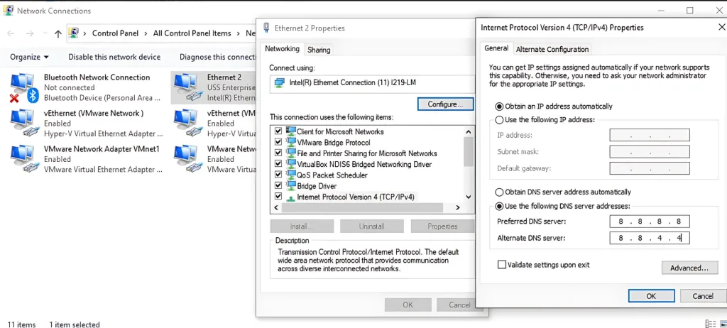 Changing DNS Servers