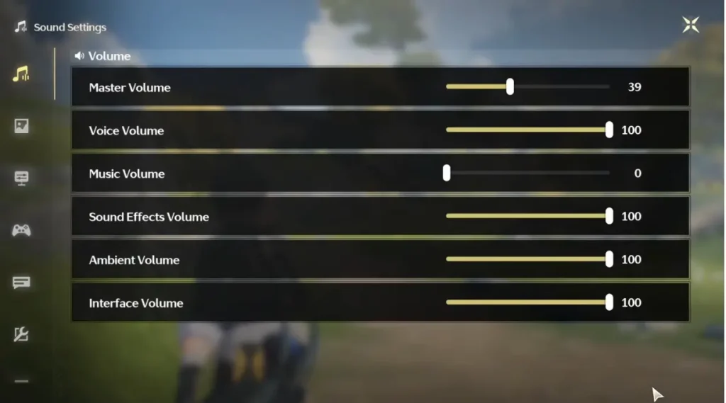 In-game Audio Settings
