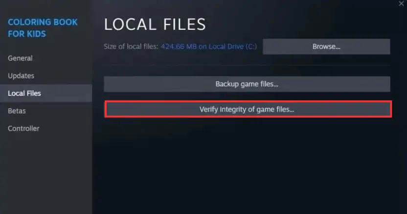 Verify Integrity of Game Files