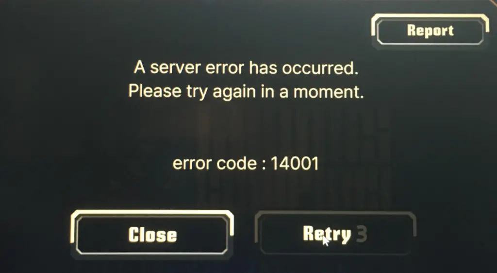 error code 14001
