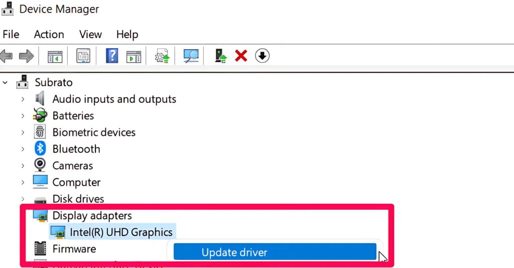 Update Graphic Drivers