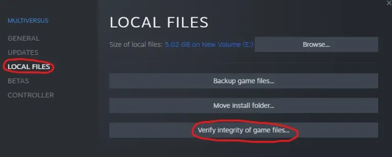 Verify the game files