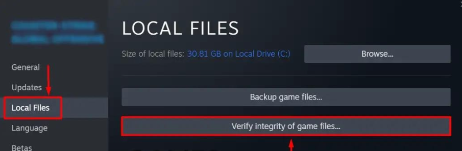 Steam - Verify integrity of the game file