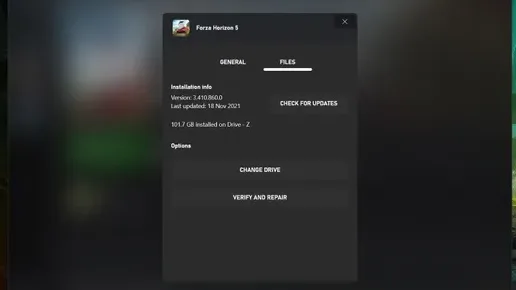 Microsoft Xbox App: Verify integrity of the game files