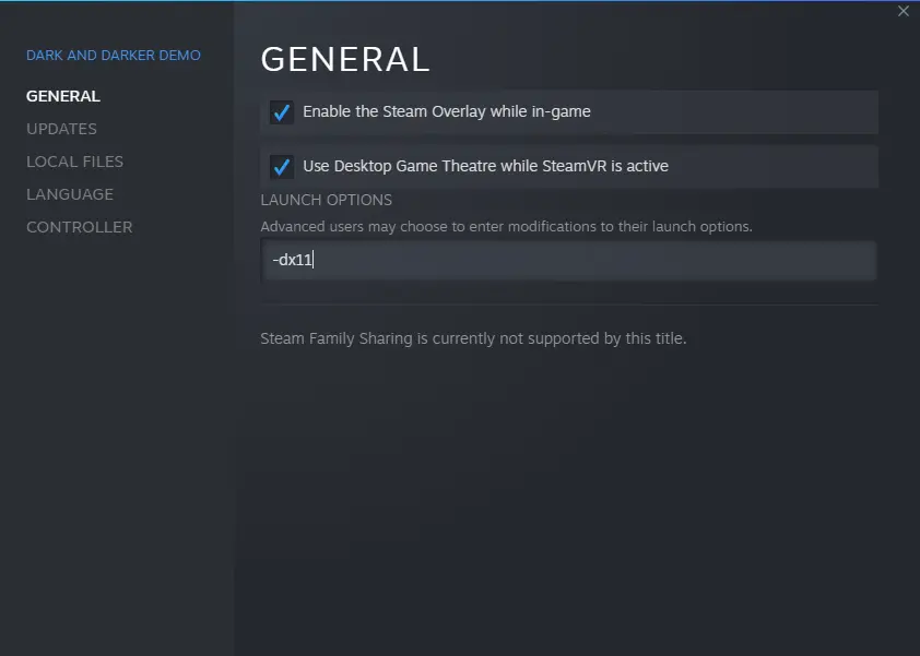 Adjust Launch Options in Steam