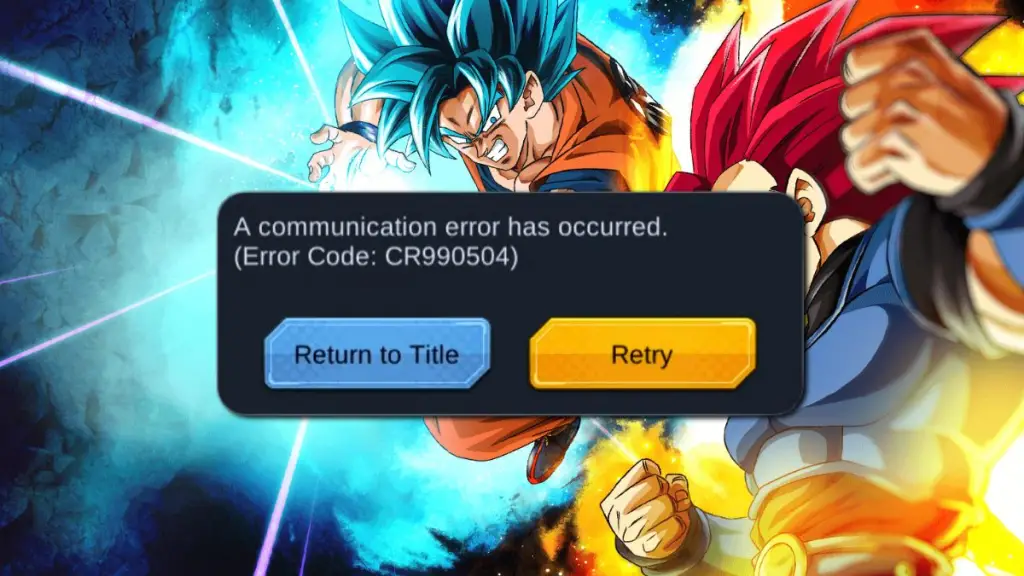 Dragon Ball Legends Error Code cr990504