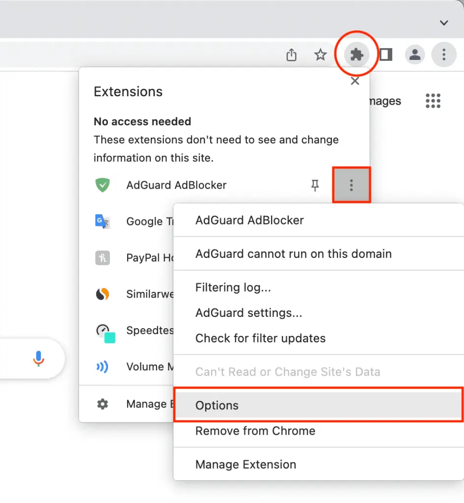 Browser Extensions in chrome