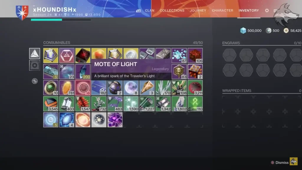Collect 16 Motes of Light