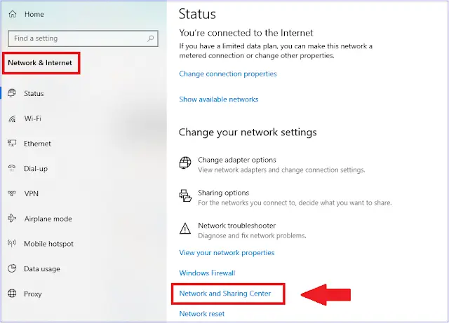 open network setings