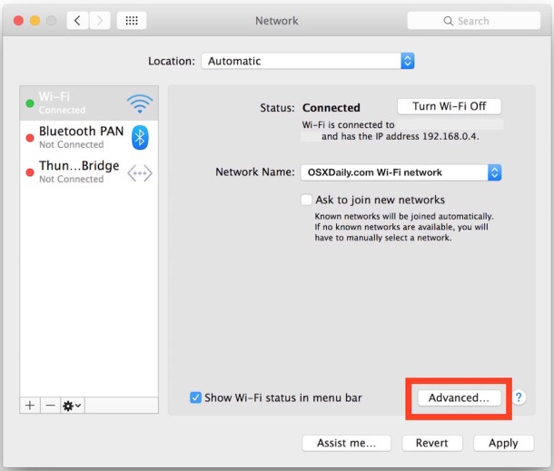 Network Preferences