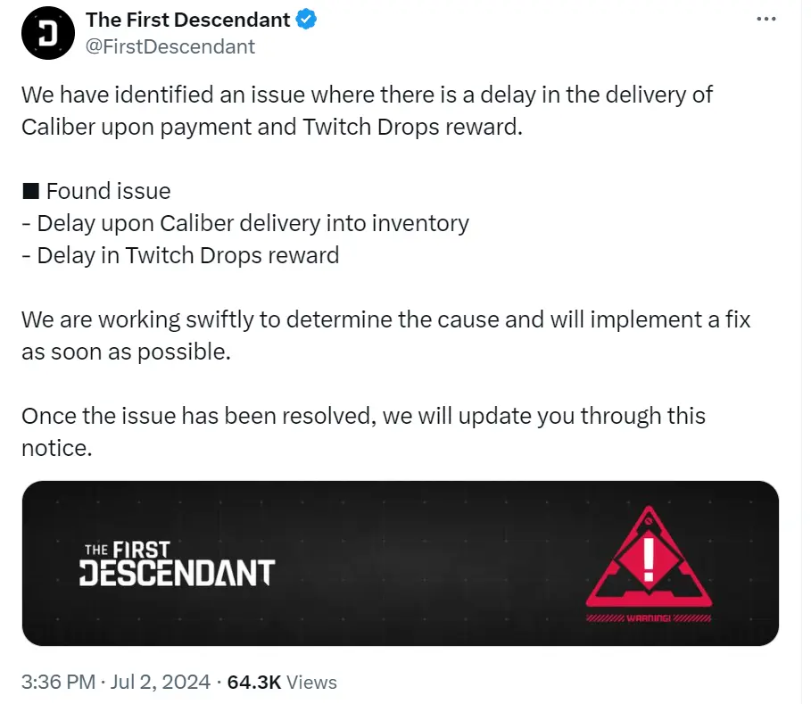 The First Descendant Caliber Currency Bug