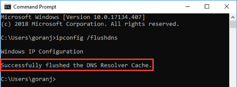 flush DNS on windows