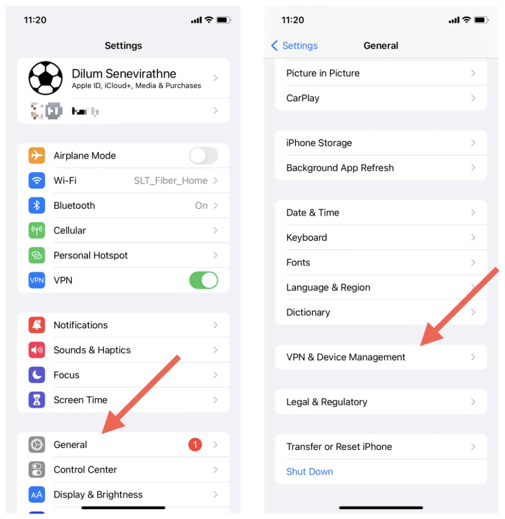 Turn off any active VPN connections On IOS