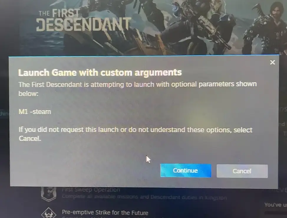 Fix M1 Steam Parameters Error: The First Descendant