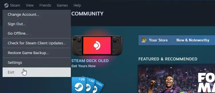 restart steam