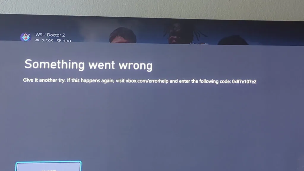 0x87e107e2 Error Code